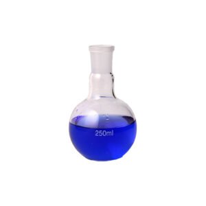 BALAO DE VIDRO BOROSILICATO 3.3 FUNDO CHATO GARGALO CURTO COM JUNTA ESMERILHADA 24/40